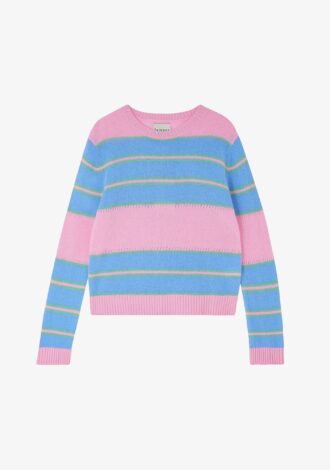 Cashmere Textured Stripe Crew