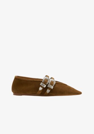 Ballet Claudia Suede Slipper Taupe