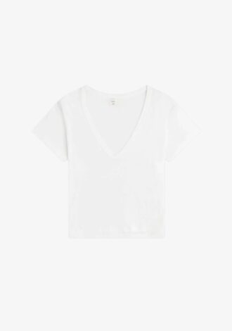 Laura V Neck Tee White