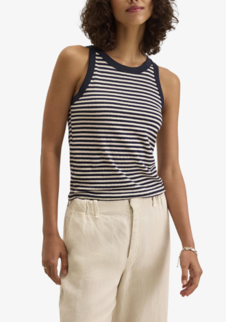 Lua Stripe Tank Navy