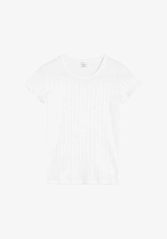 Pointelle Slim Fit Tee White