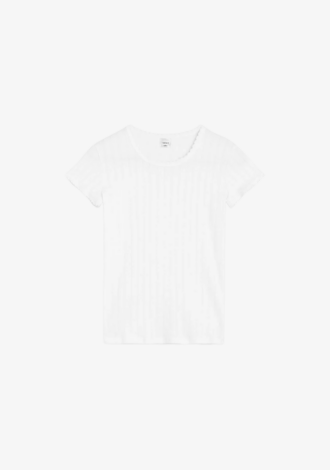 Pointelle Slim Fit Tee White