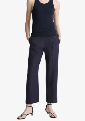 Tapered Pull On Trousers In Coastal Blue