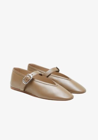 Stella Leather Slipper Taupe